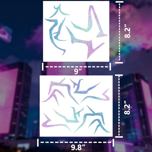 Iridescent Rune Temporary Tattoos For Kids Women - Tattoo Saja Boys Temporary Rune Tattoos, Korean Movie Singer Dance Halloween Anime Cosplay Costume Makeup Accessories Huntrix Tattoo
