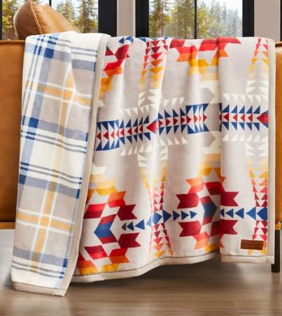 Reversible Plush Throw Blanket 50x70 Inches - Gray Faux Suede Edging