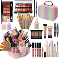Rainbow Makeup Kit for Girls with Brushes & Organizer - Fun Cosmetic Set