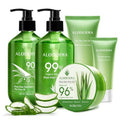 All Purpose Aloe Vera Gels Set - 6 Pieces - 300g Aloe Vera Gel, 300g Aloe Gel + Tea Tree Oil, 2pcs x 200g Gel, 114g & 45g Gels