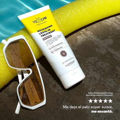 Alfaparf Milano Yellow Professional Nutritive Nourishing Leave-In Treatment for Dry Hair - Powered by Argan & Coconut Oils - Designed for Replenished Hair (6.76 fl oz / 200ml)