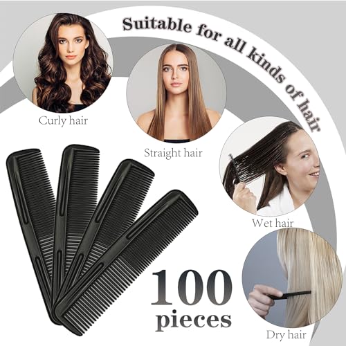 300 Pack Black Pocket Hair Combs - Portable Hairdressing & Styling Tools for Salon & Home