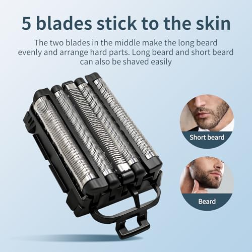 Men's Shaver Replacement Outer Foil+Inner 5-Blades for es 9032 es 9173 es9170 LM51 LV74 LV54 Electric Shaver Head Cutter Blade Set Accessories es-LV97, es-LV67, es-LV95, es-LV65