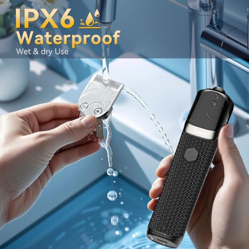 Men’s 6-in-1 Waterproof Grooming Kit with Trimmer, Nose & Ear Clippers, USB-C Charging