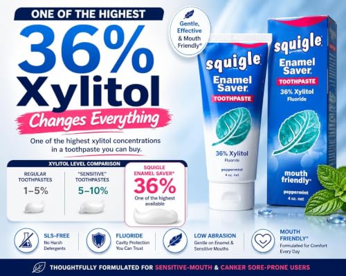 Squigle Enamel Saver SLS-Free Toothpaste with 36% Xylitol, 6-Pack