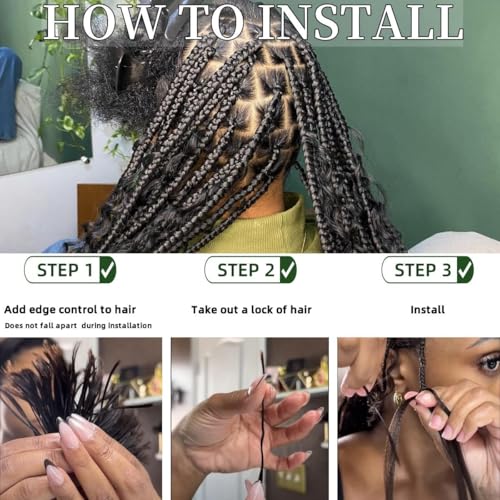 Water Wave Human Hair for Knotless Braiding - Natural Black, 16 Inch, Double Drawn