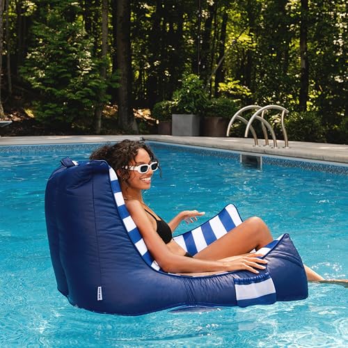Big Joe Captain's Float Pool Lounger American Nautical Stripe Double Sided Mesh 3ft No Inflation