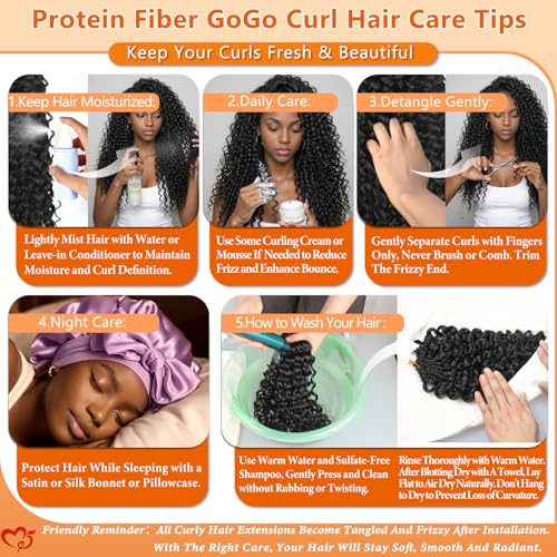 Crochet Hair 18 Inch T30 - Pre Looped Protein Fiber Curl Extensions, Pack of 8