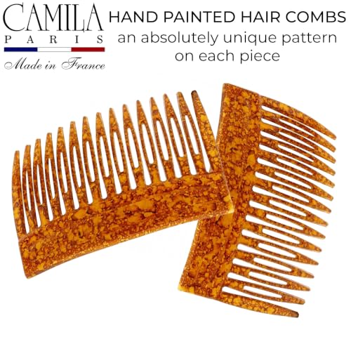 French Twist Hair Side Comb - Amber Small 3-Inch French Hair Clips for Women