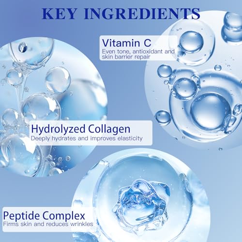 Blue Age-Defying Collagen Face Mask 4 Pack - Hydrating Skin Sheet Mask for Youthful Glow