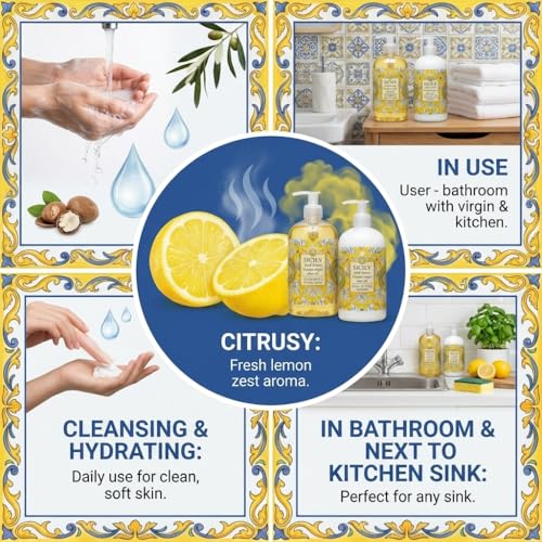 Sicilian-Inspired Soap and Lotion Set - 16oz Hydrating Gift Duo