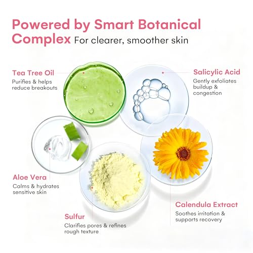 Body Acne Soap Bar: Antibacterial Bar for Butt, Thighs, Back, Body Acne, Folliculitis & Fungal Prone Skin - Tea Tree Oil, Sulfur & Salicylic Acid Soap - Reduce Bumps, Clogged Pores