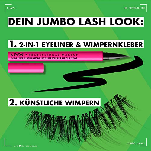 NYX PROFESSIONAL MAKEUP Jumbo Lash! Vegan False Eyelashes, Up to 12HR Wear, Reusable Fake Lashes - Wispy Flutter (Pack of 2)