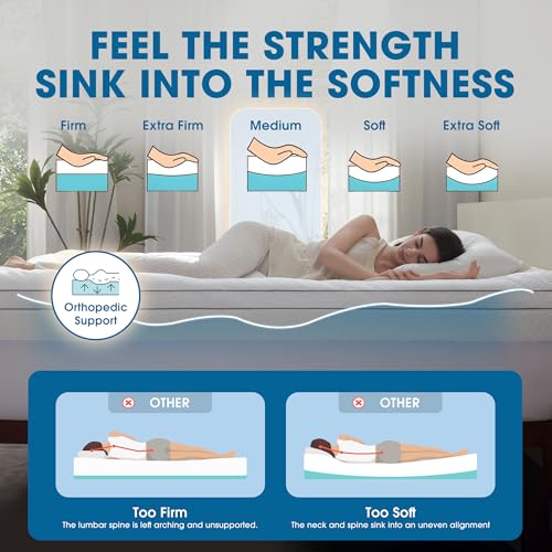 Full Size White Dual Layer Cooling Memory Foam Mattress Topper 2 Inch Gel + 1 Inch Pillow Top with Deep Pocket