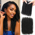 Ouyafei Afro Kinkys Bulk Human Hair 18 Inch 50g - 1B Natural Kinky Curly for Braids & Locs