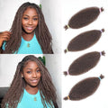 Spring Twist Hair Afro Kinkys Bulk Human Hair Bundles 16 Inch - Brown 4# - Natural Curl
