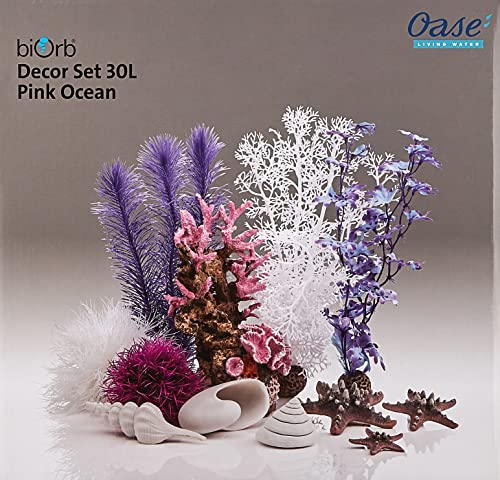 biOrb 30L Pink Ocean Aquarium Decor Set - Fish-Friendly Sea Lilies