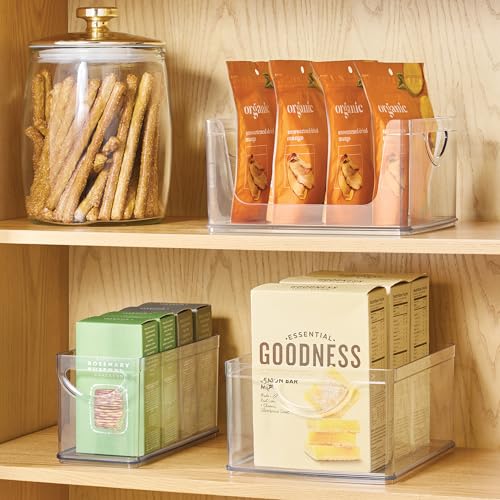 Medium Plastic Stackable Kitchen Cabinet Storage Bin Set of 4 - Clear