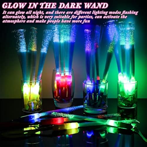 200 Pcs Fiber Optic LED Glow Sticks with Batteries - Party & Event Wands