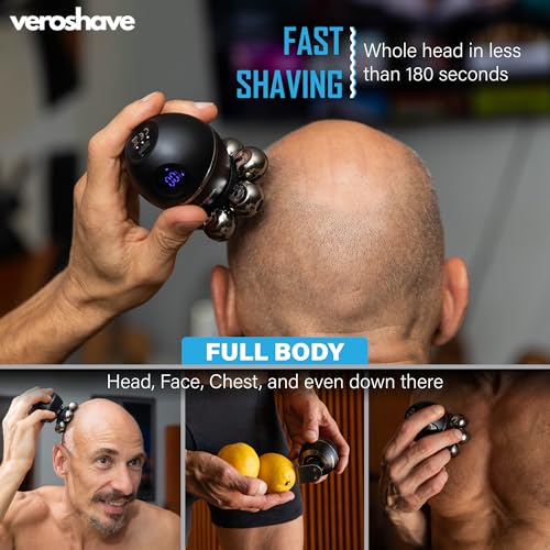 Electric Head Shaver for Bald Men - Waterproof Wet & Dry Razor with Floating Blades