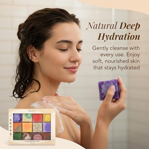 Mini Plant-Based Soap Gift Set - Square Shape, 12 Pack, Nourishing & Moisturizing Bars