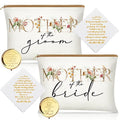 Coume 6 Pack Mother of The Bride Gifts Mother of The Groom Gifts Set with 2 Flower Themed Cosmetic Bags 2 Makeup Mirror 2 Handkerchiefs for Women Wedding Engagement Proposal Bridal Shower