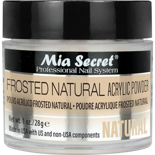 Mia Secret Frosted Natural Acrylic Powder MADE IN USA multiple sizes (1 oz.)