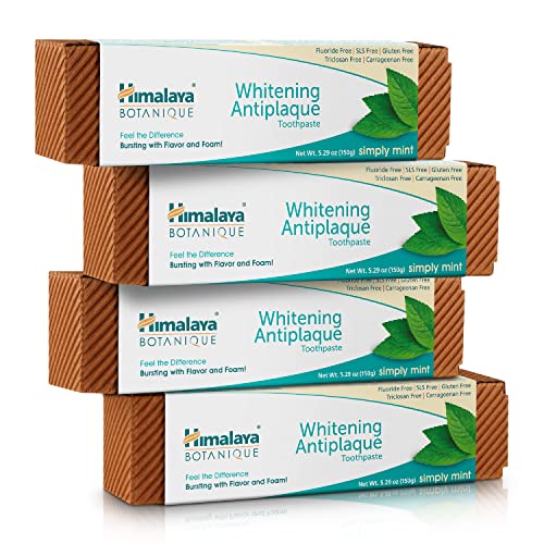 Himalaya Botanique Whitening Complete Care Toothpaste - Mint, 5.29 Oz Pack of 4