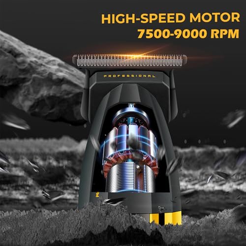VGR 285T Small Hair Trimmer for Men, 9000RPM Professional Beard Trimmer for Men, Zero Gapped Ceramic & DLC T Blade Clippers for Hair Cutting, Cordless Hair Clippers Barber Kit with LED Display