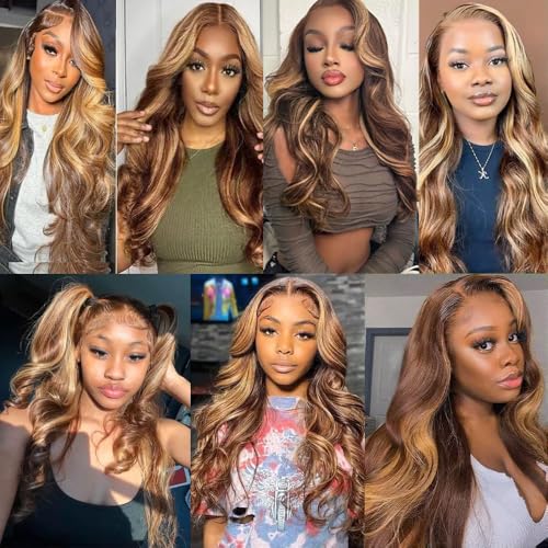 Lagalaga 24 Inch Blonde Highlight Human Hair Extensions Double Weft Brazilian Virgin Hair