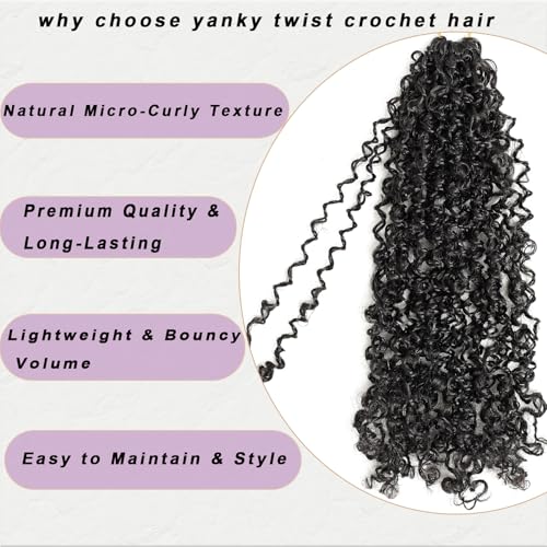 LIYATE 8 Pack Yanky Twist Crochet Hair 10 Inch 240 Strands for Black Women - Natural & Lightweight