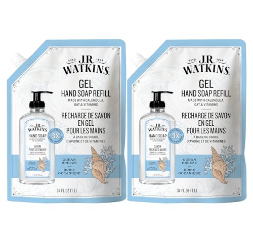 J.R. Watkins Moisturizing Gel Hand Soap Refill Ocean Breeze 34 fl oz Pack of 2