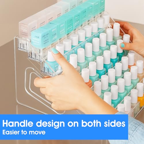 Acrylic Nail Polish Organizer Stand 84 Bottles 7 Layers Clear Display Rack