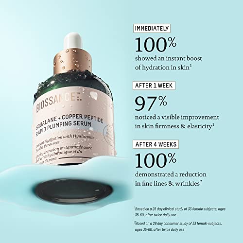 Biossance Squalane Copper Peptide Face Serum 1.69 Fl Oz - Plumping & Firming