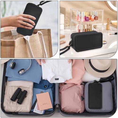 Silicone Makeup Bag, Portable Makeup Brush Holder, Travel Cosmetic Bag Versatile Zipper Pouch For Women (Black)