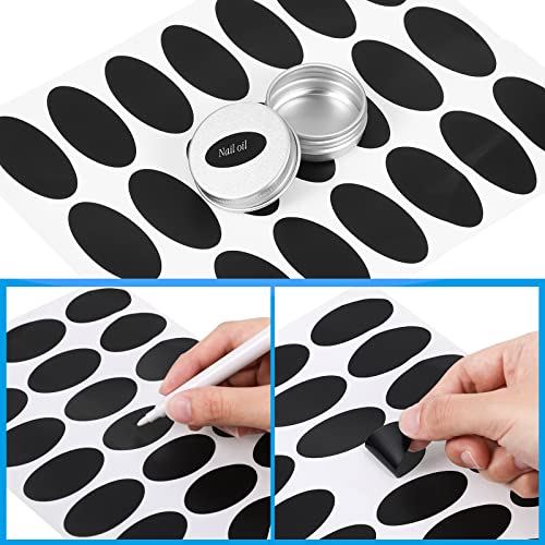 Patelai 100 Pcs Metal Tins 0.5 oz Screw Top Round Cans Aluminum Tin Jar Lip Balm Containers Bottle Empty Travel Cosmetic Cans Container with 5 Sheets Label Stickers 1 Marker(Silver)