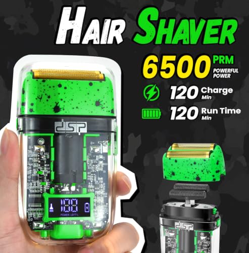 Green DSP 3-in-1 Cordless Hair Clipper Trimmer Shaver Kit for Men with Travel Case