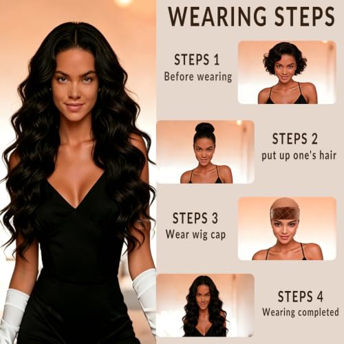 Adjustable Wig Grip Cap Brown M - Non Slip Velvet Band for Glueless Wigs