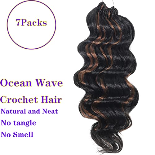 Ocean Wave Crochet Hair - Deep Water Wave Short Hair Extensions 7 Packs - 9 Inch Variation of THIS listing