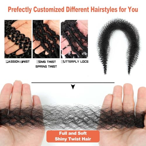 24 Inch Afro Twist Hair Springy Braiding Extensions - Blue Variation