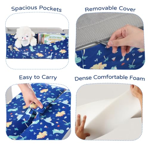 2-in-1 Toddler Travel Bed and Sofa for Kids Ages 25-48 Months