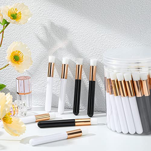 Funtery Lash Cleaning Brush Set with Storage Container - Black or White, 60 Pieces