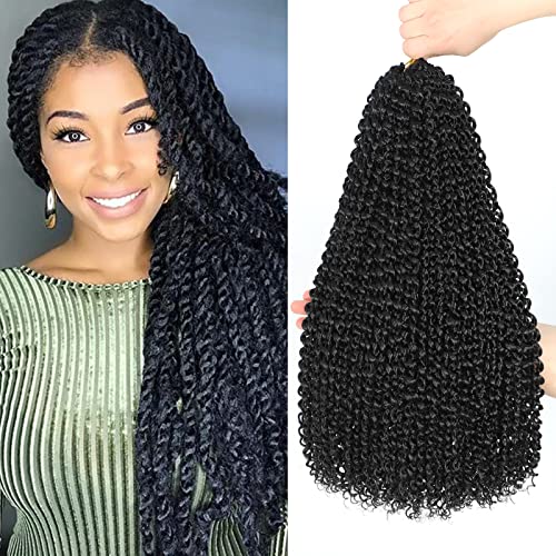 Dansama 18 Inch Passion Twist Water Wave Crochet Hair - 7 Packs #1B