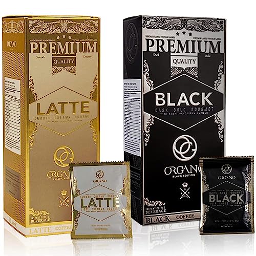 Organic Coffee & Cafe Latte Combo Pack - 100% Certified Gourmet Coffee