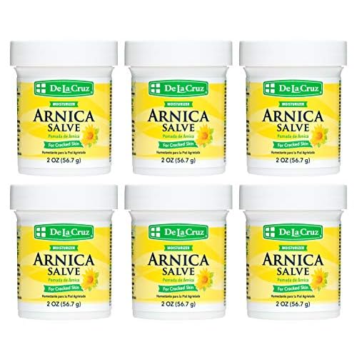 De La Cruz Arnica Salve - Foot Cream for Dry Cracked Heels and Feet - Moisturizing Hand Salve for Dried Hands - 24 Hour Moisture Foot Cream for Dry Cracked Feet and Rough Skin - 2 OZ (6 Pack)