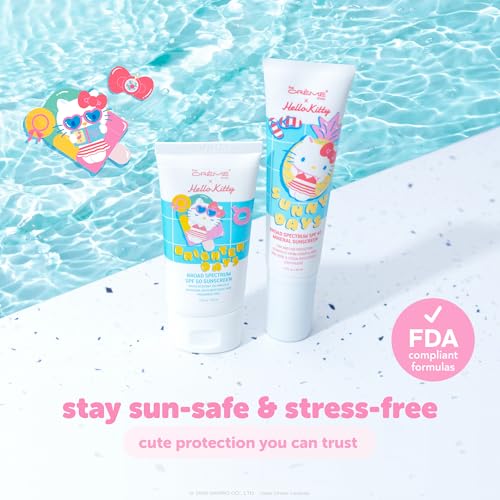 The Cr?me Shop x Hello Kitty Sunny Days SPF 40 Mineral Sunscreen for Sensitive Skin with Zinc Oxide, UVA/UVB Protection with No White Cast, Korean Skin Care Vegan Formula (1.69 Fl Oz)