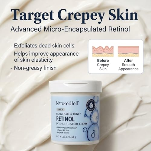 NATURE WELL Favorites Clinical Retinol & Coconut Oil Moistuizing Body Cream Bundle. Non-Greasy, Intense Hydration, Superfood for Your Skin, 16 Oz Each