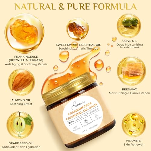 Frankincense Balm 4oz - Soothing Moisturizer with Myrrh & Natural Oils – Pack of 1