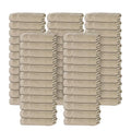 Beige 60 Pack Washcloths Set 12x12 Inches - Tens Towels, Soft Cotton, Eco-Friendly