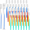 Patelai Vivid 200Pcs Disposable Travel Toothbrushes, Medium Soft Bristle, Individually Wrapped